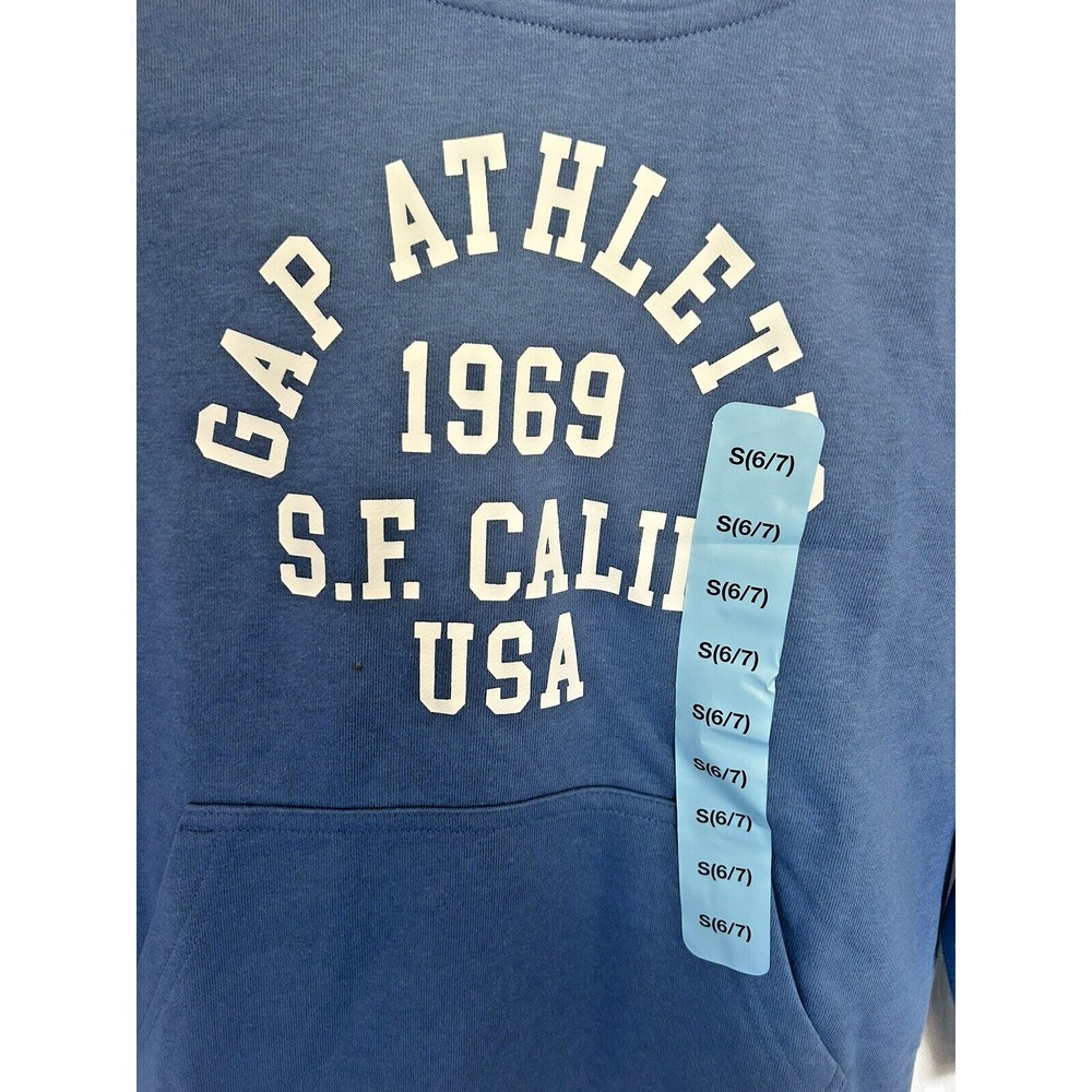 Gap Kids Hooded Sweatshirt Hoodie Unisex Girls Boys Small 6/7 Dutch Blue BxOO - Picture 3 of 6